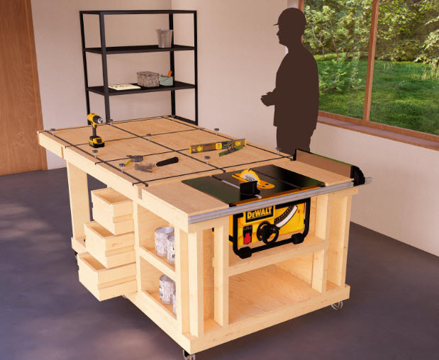 apartment woodworking setup